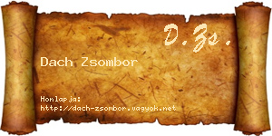 Dach Zsombor névjegykártya